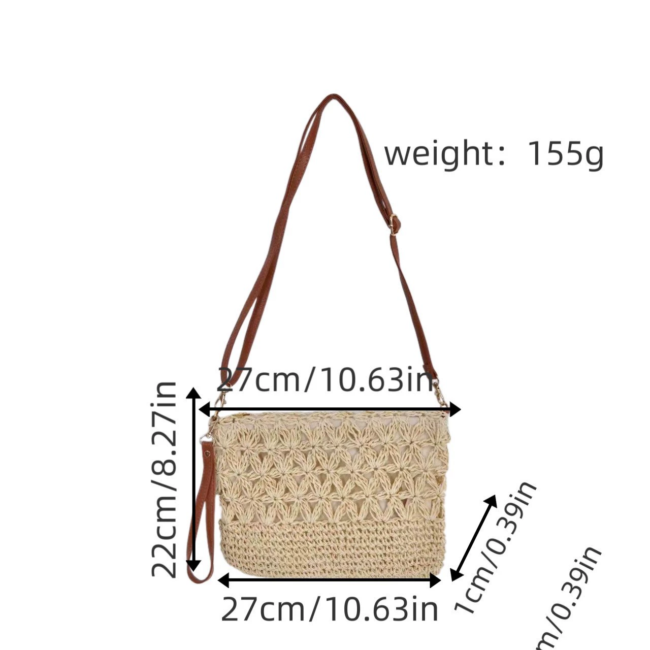 Bolso de paja con diseño de ráfaga de estrellas para el verano: versatilidad 2 en 1