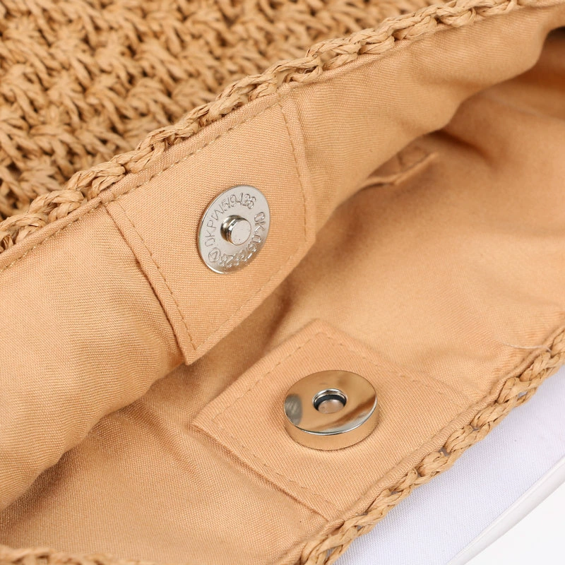 Bolso Hobo Tejido Minimalista | Bolso de Hombro de Paja Bohemio para Verano
