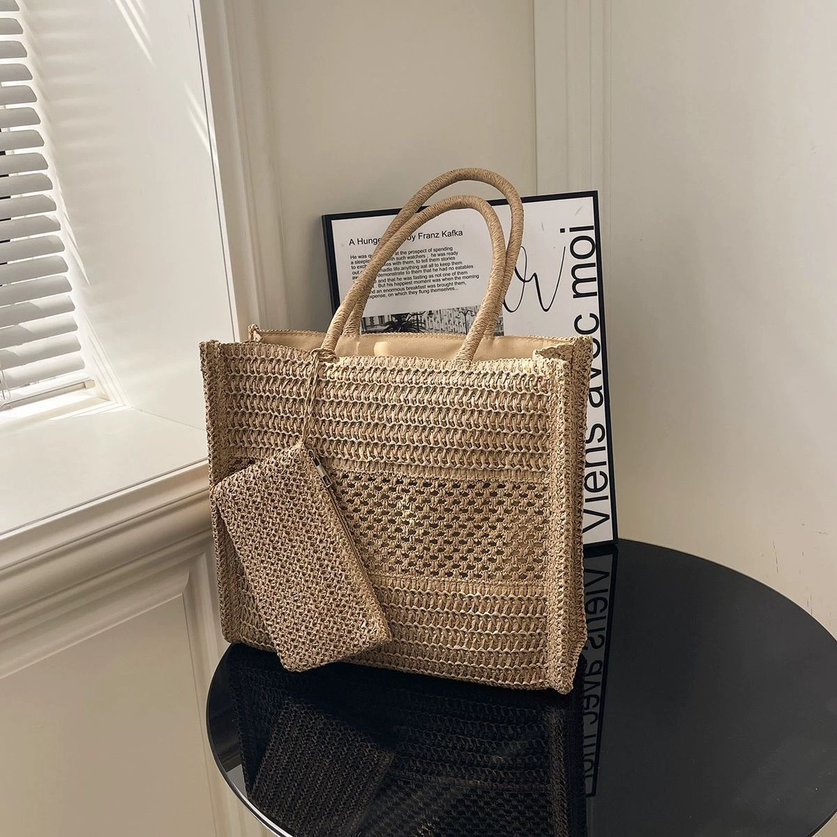 El set de bolso de ganchillo Coastal | Bolso de hombro tejido informal para verano