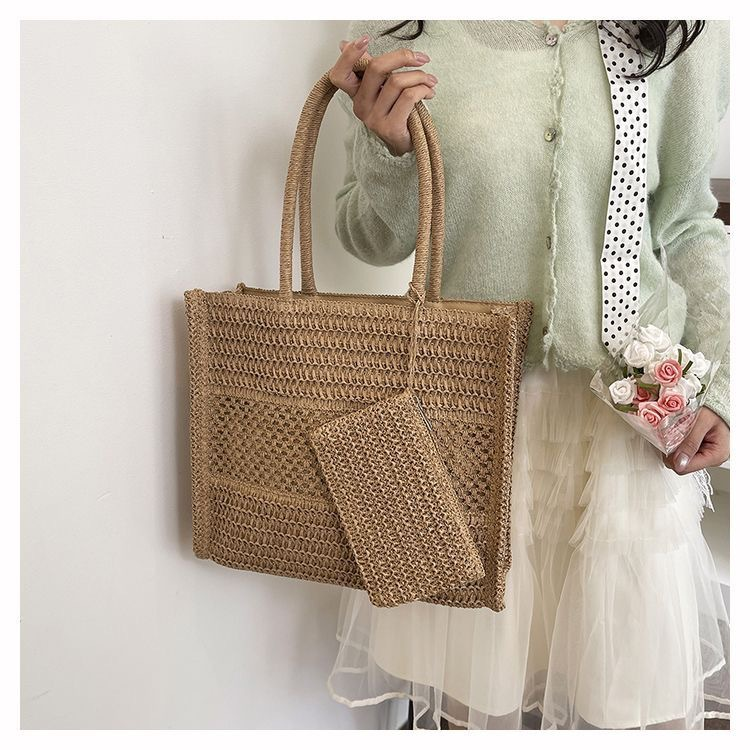 El set de bolso de ganchillo Coastal | Bolso de hombro tejido informal para verano
