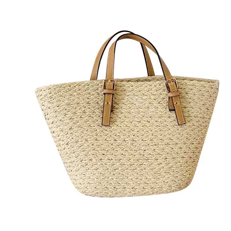 Bolso Tote Artesanal de Paja Tejida Francesa | Bolso de Verano Minimalista