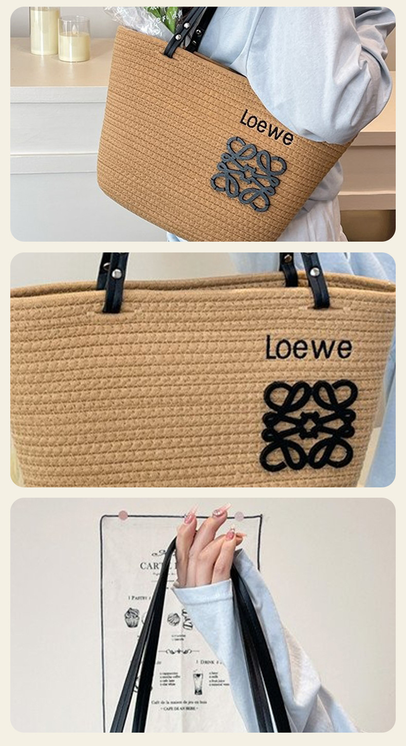 Bolso de mano grande tejido de paja ArtisanStraw | Bolso de hombro de paja para vacaciones de verano