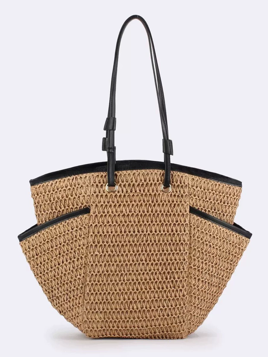 El bolso tote tejido Heritage | Bolso de paja premium con cremallera