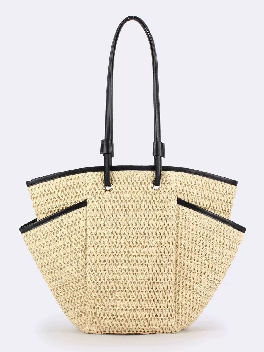 El bolso tote tejido Heritage | Bolso de paja premium con cremallera