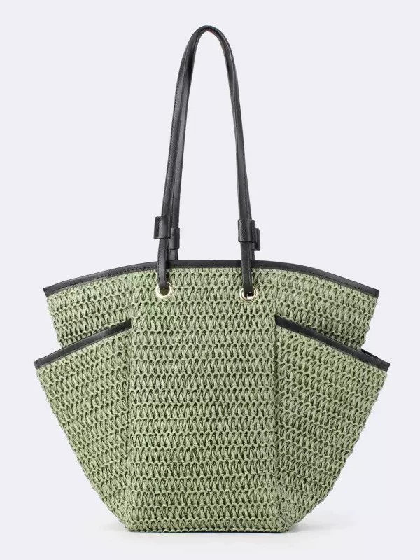 El bolso tote tejido Heritage | Bolso de paja premium con cremallera