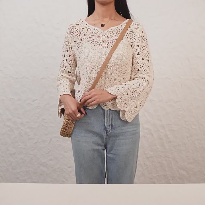 Bolso cruzado redondo de papel tejido bohemio vintage, cartera circular pequeña con solapa con estampado retro de azulejos, hebilla y correa ajustable, bolso de hombro casual diario de 3 colores (camello, beige, marrón oscuro)